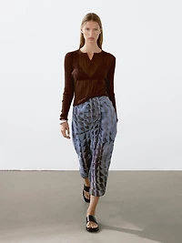 Long sleeve ribbed T-shirt