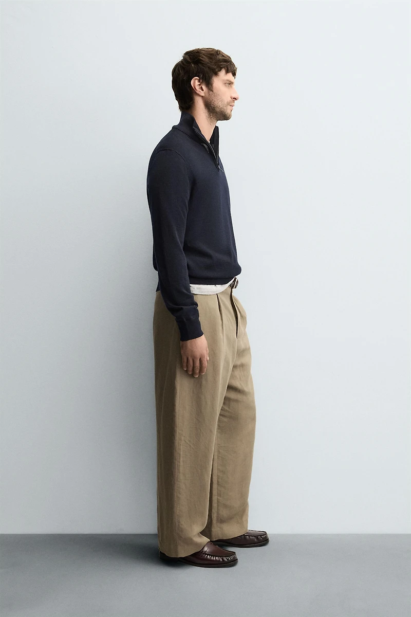 PULL 100 % LAINE COL ZIPPÉ