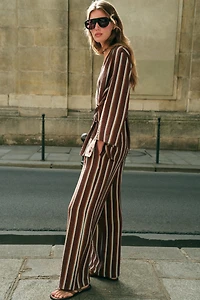 PANTALON LARGE À RAYURES