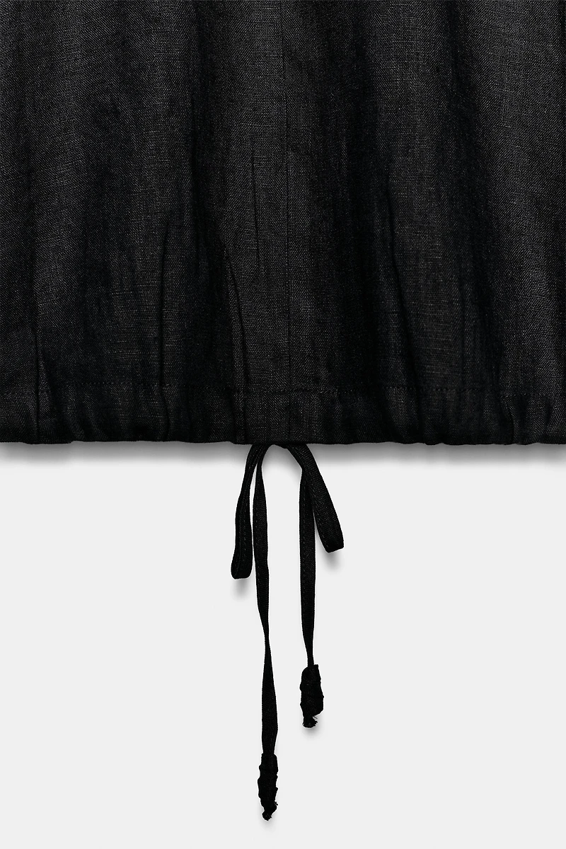 ZW COLLECTION LINEN DRAWSTRING TOP