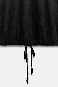 ZW COLLECTION LINEN DRAWSTRING TOP