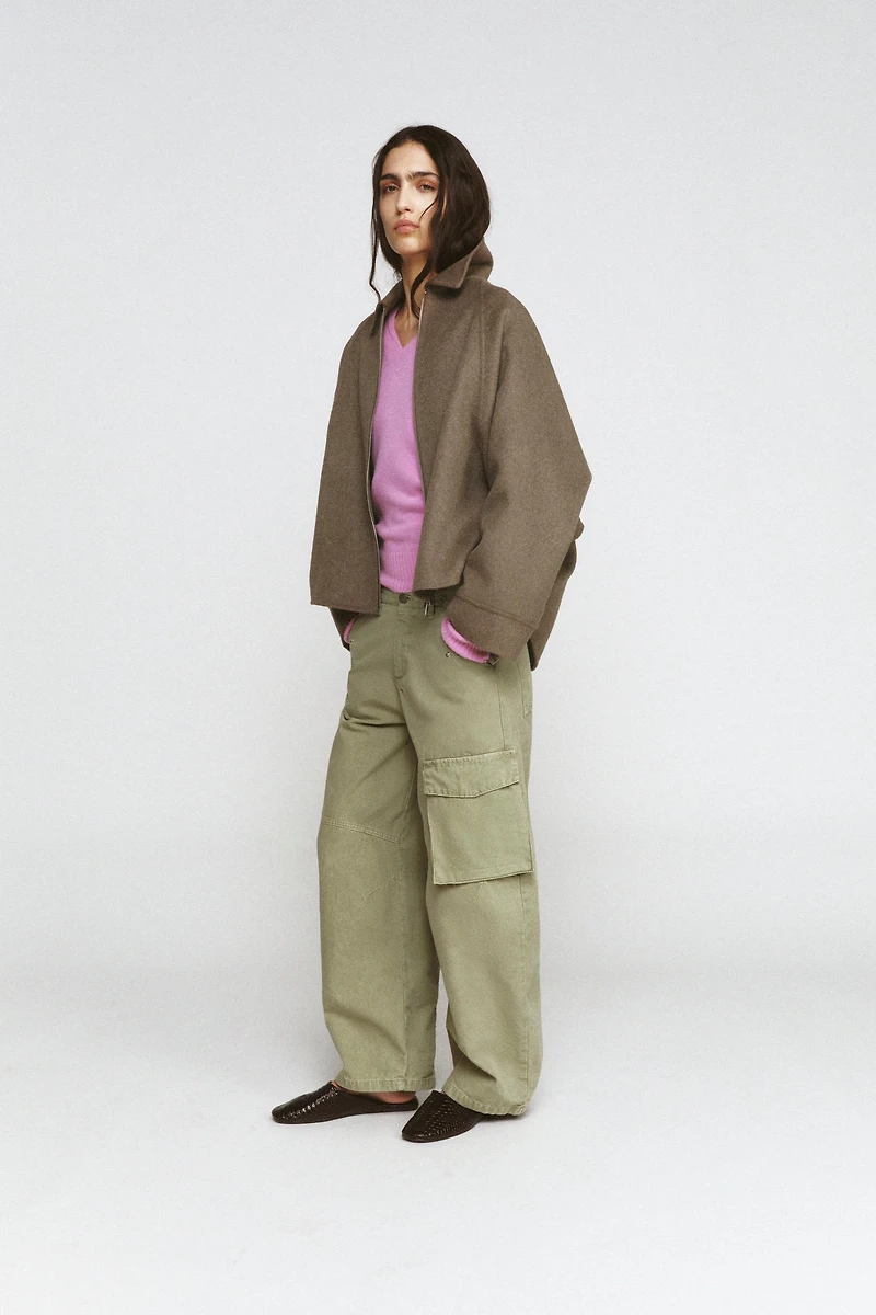 WOOL BLEND ZIPPER JACKET ZW COLLECTION