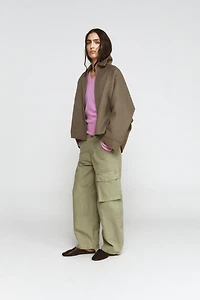 WOOL BLEND ZIPPER JACKET ZW COLLECTION