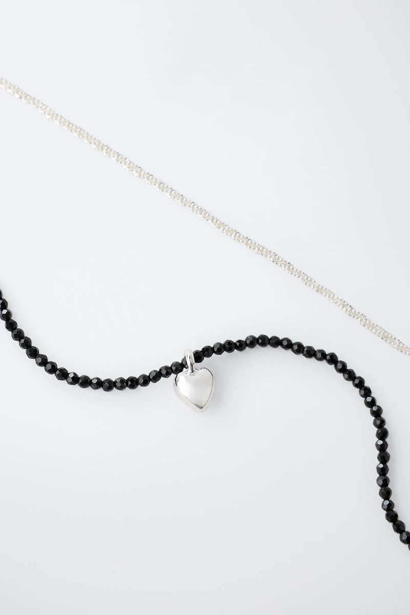 PACK OF TWO HEART NECKLACES