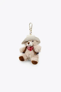 COWBOY TEDDY BEAR CHARM KEYCHAIN