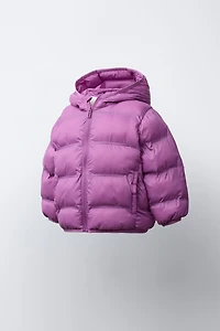 LIGHTWEIGHT HOODED PUFFER JACKET