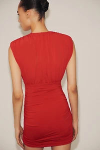 SHORT DRESS WITH SHOULDER PADS