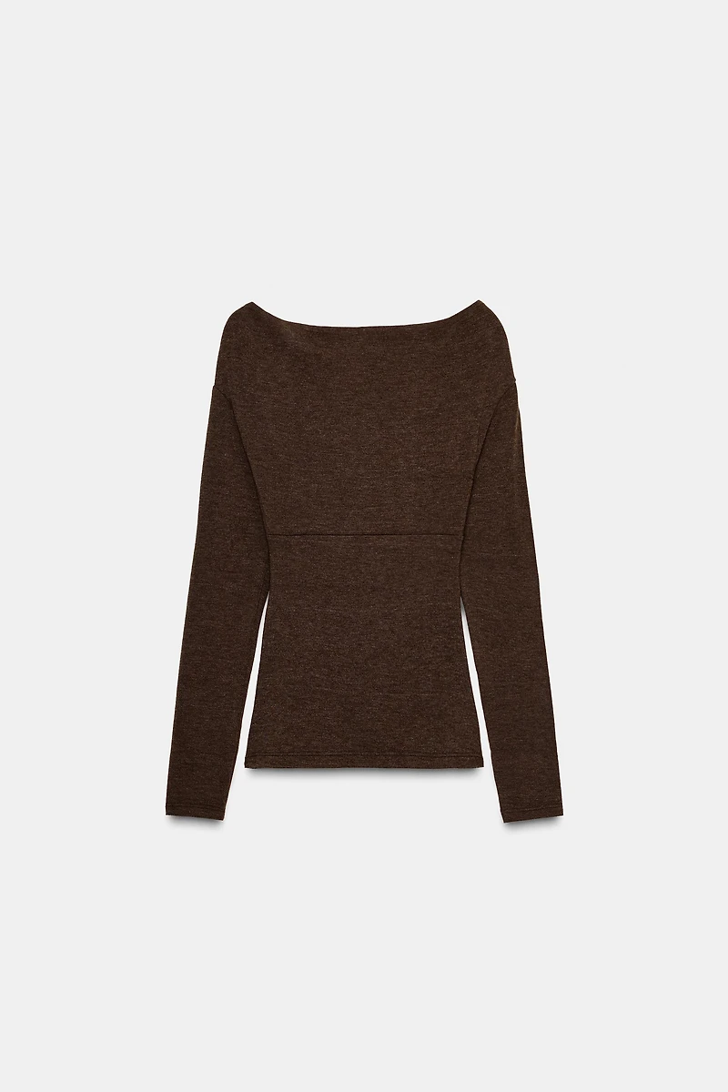 TOP DRAPÉ DÉCOLLETÉ CACHE-CŒUR