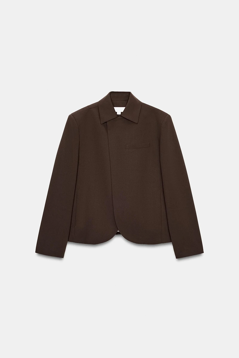 DOUBLE BREASTED LAPEL COLLAR BLAZER