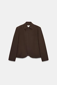 DOUBLE BREASTED LAPEL COLLAR BLAZER
