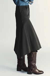 ASYMMETRICAL MIDI SKIRT