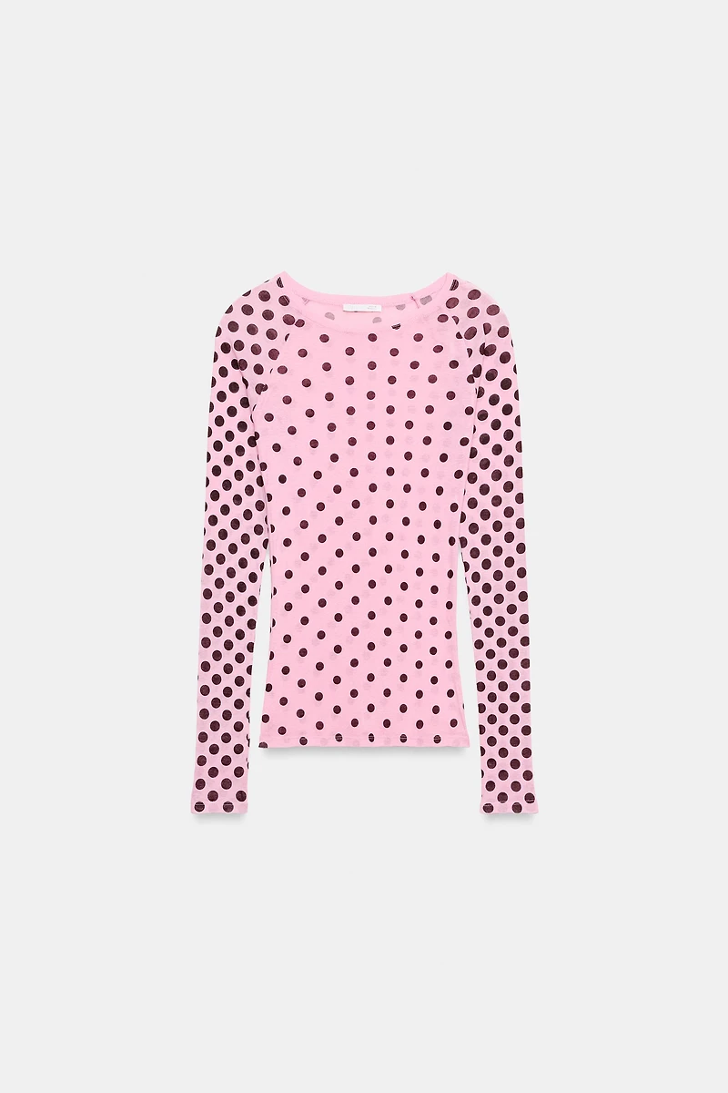 SUPIMA® LONG SLEEVE POLKA DOT T-SHIRT