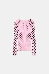 SUPIMA® LONG SLEEVE POLKA DOT T-SHIRT