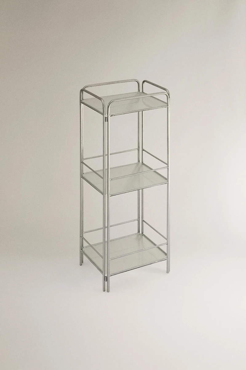 MEUBLE DE RANGEMENT ACIER ET VERRE