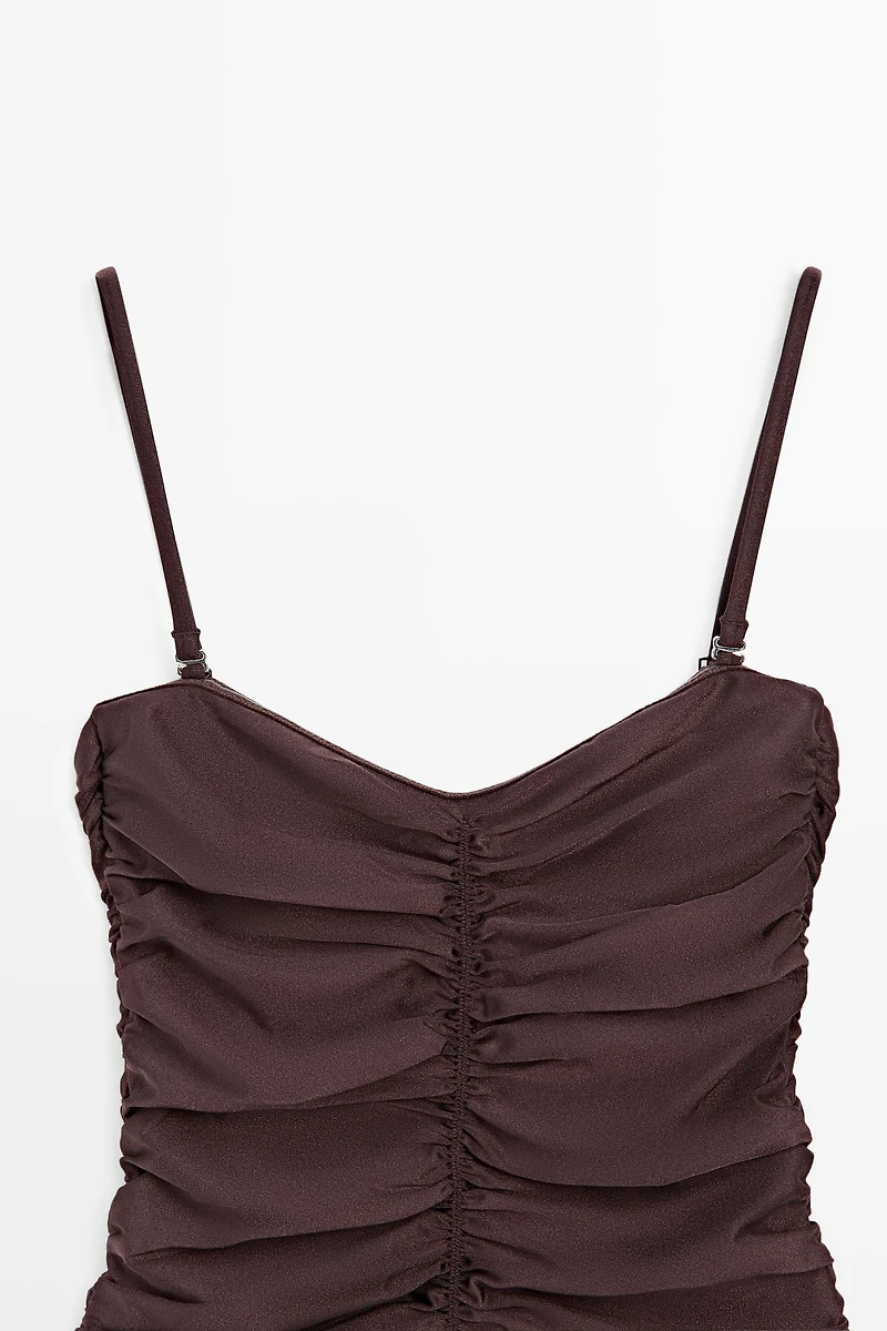 Maillot de bain froncé brillant