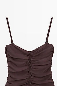 Maillot de bain froncé brillant