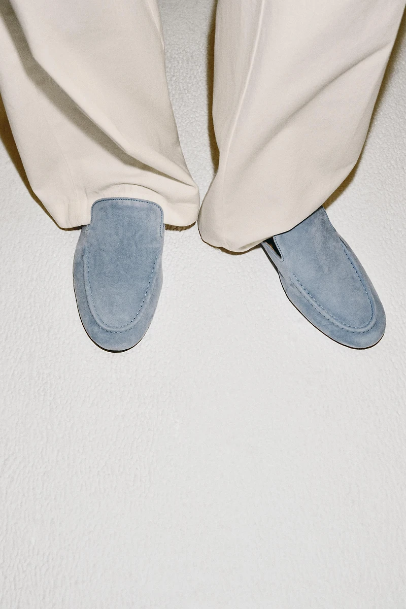 SUEDE MULE LOAFERS