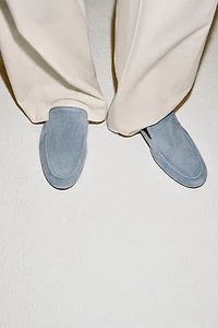 SUEDE MULE LOAFERS