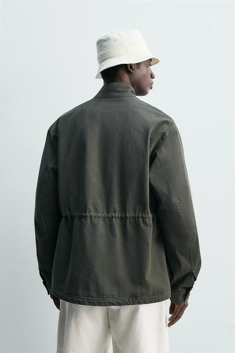 WASHED UTILITY POCKET JACKET