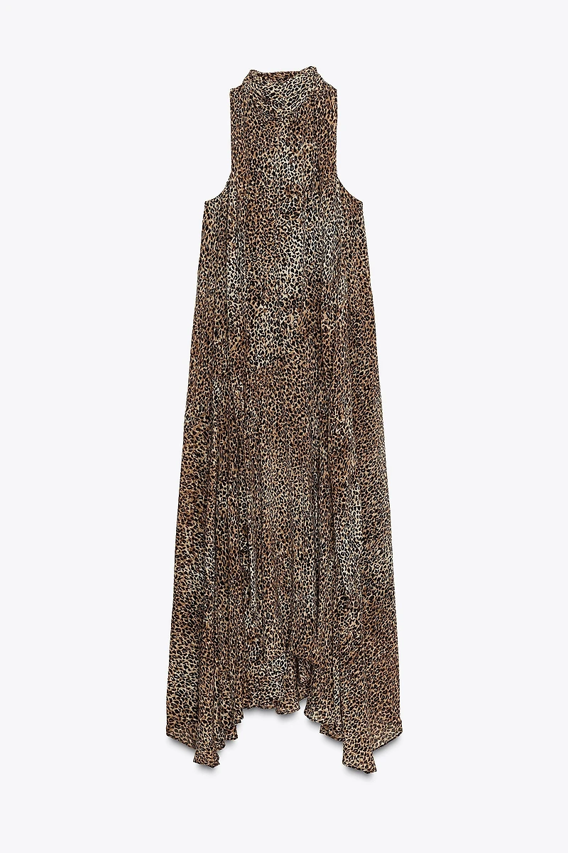ROBE HALTER À IMPRIMÉ ANIMALIER ZW COLLECTION