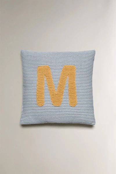 CHILDREN'S EMBROIDERED LETTER THROW PILLOW