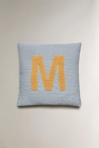 CHILDREN'S EMBROIDERED LETTER THROW PILLOW