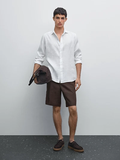 100% linen slim fit shirt