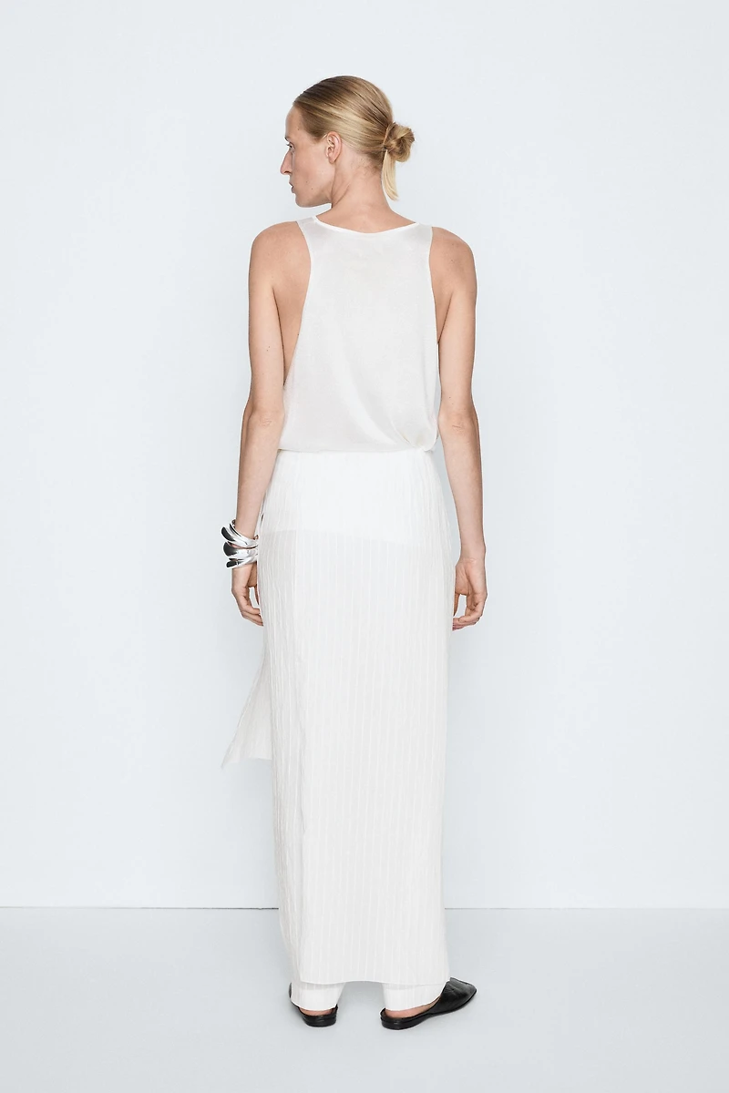 Asymmetric striped skort - STUDIO