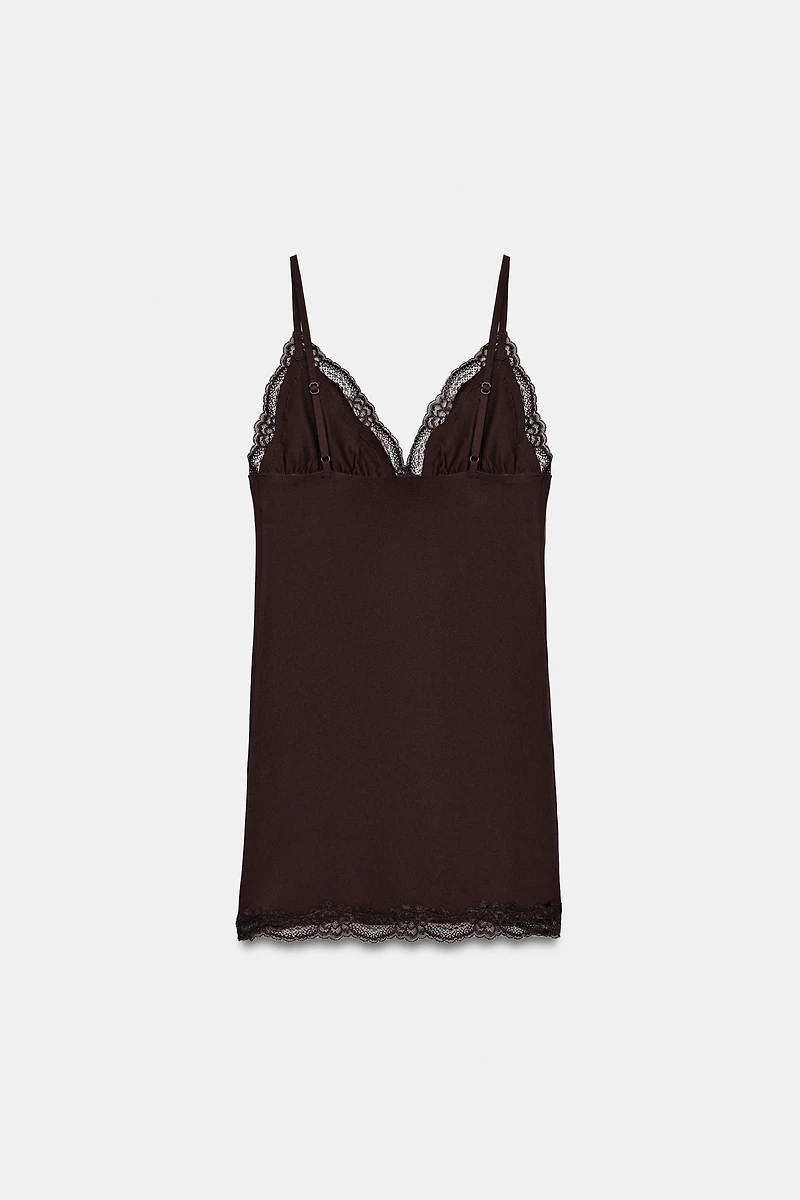 LACE STRAP MINI DRESS
