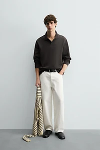 WASHED TEXTURED POLO SHIRT