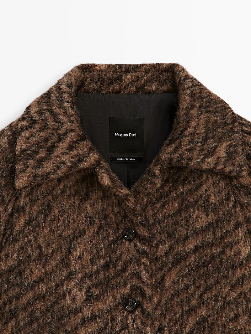 Manteau court imprimé animal