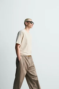 PLEATED CHINO PANTS