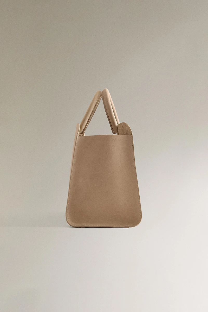 MINI NUBUK LEATHER SHOPPER BAG