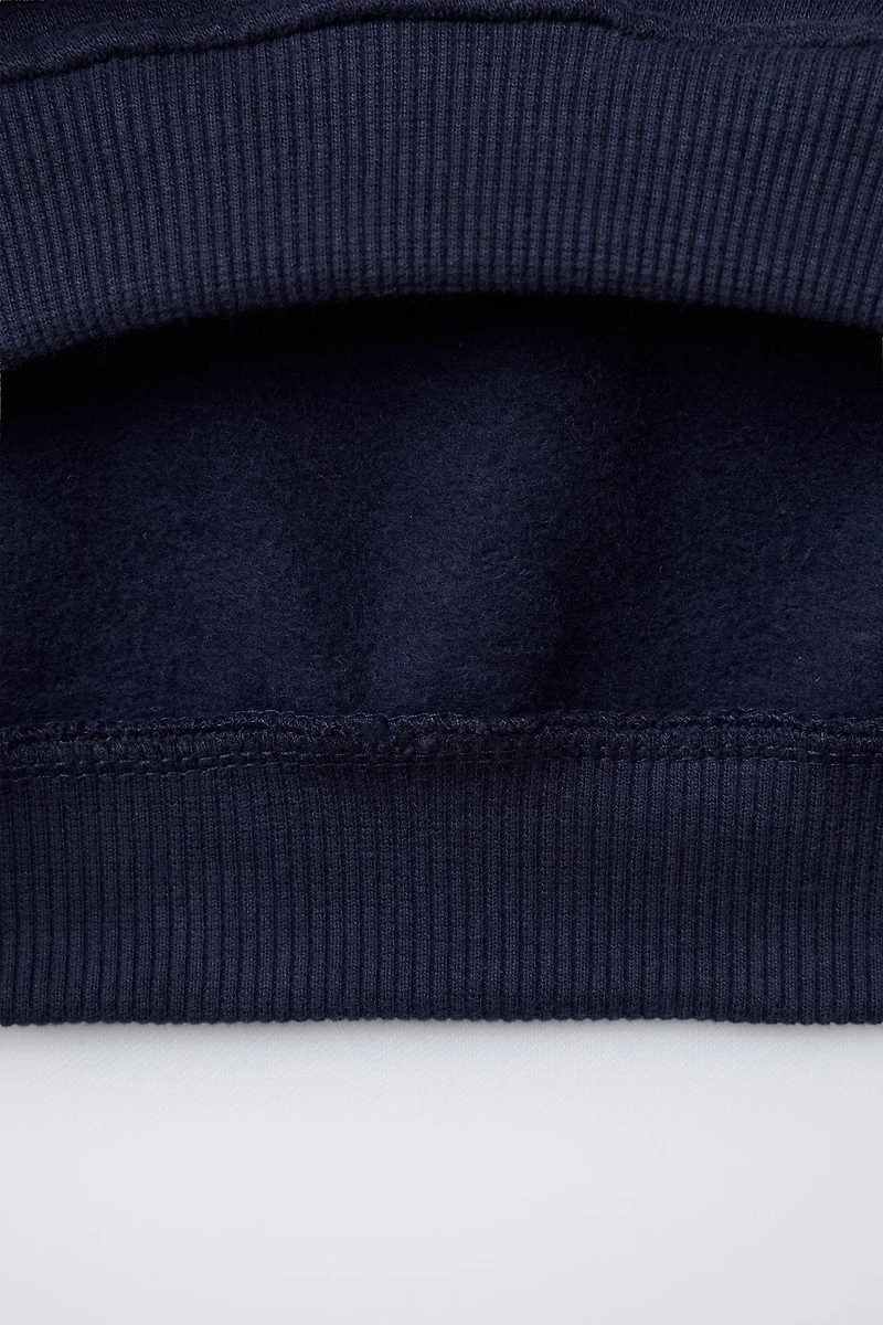 NUMBER PRINT POLO SWEATSHIRT