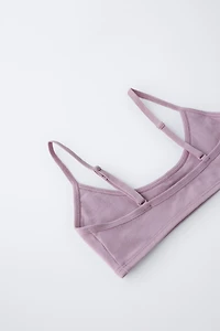 9-14 ANS/ LOT DE TROIS TOPS À DENTELLE RAPPORTÉE