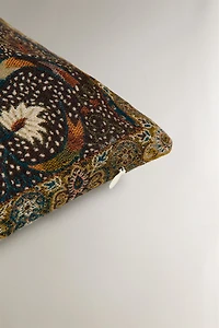 FLORAL JACQUARD CUSHION COVER