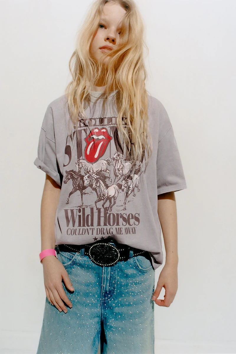 T-SHIRT EFFET DÉLAVÉ ROLLING STONES ©