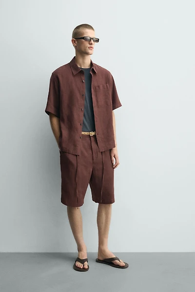 RELAXED FIT LINEN BLEND SHIRT