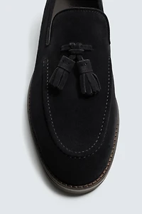 LEATHER TASSEL LOAFERS