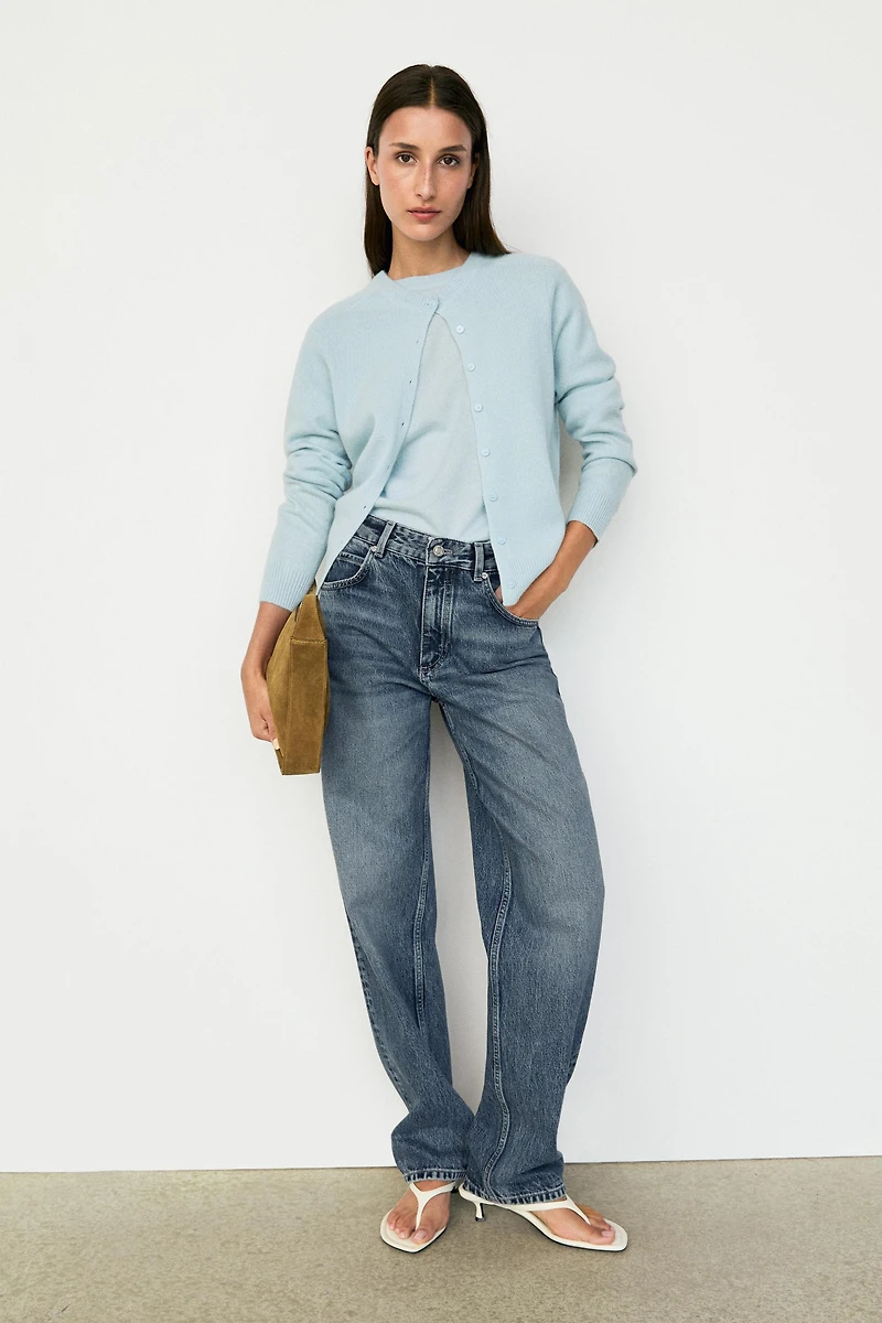Cardigan court 100 % cachemire