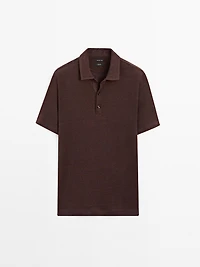 100% linen short sleeve polo shirt
