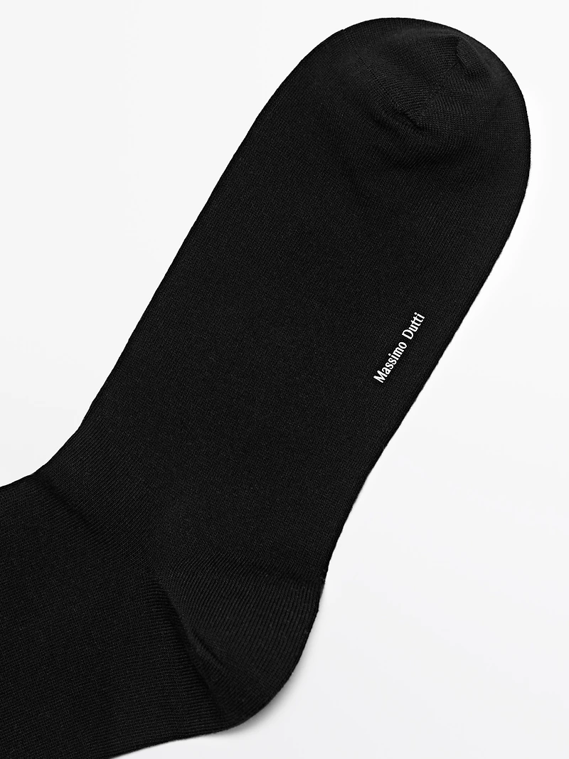 Plain knit cotton blend socks