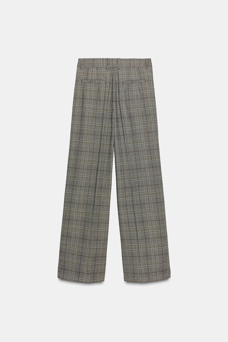 PLAID PLEATED PANTS ZW COLLECTION