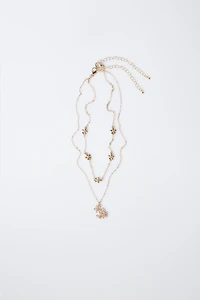 PACK OF TWO FLOWER NECKLACES