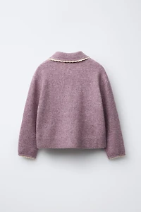 LACE TRIM CARDIGAN