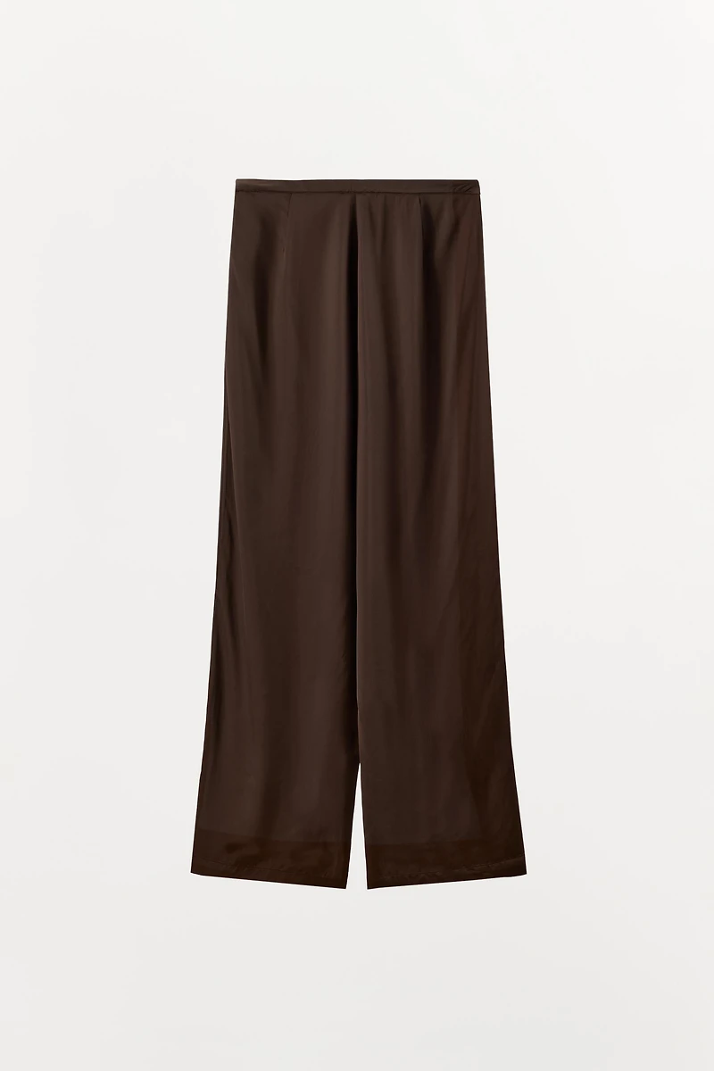 SATIN FLOWY PANTS
