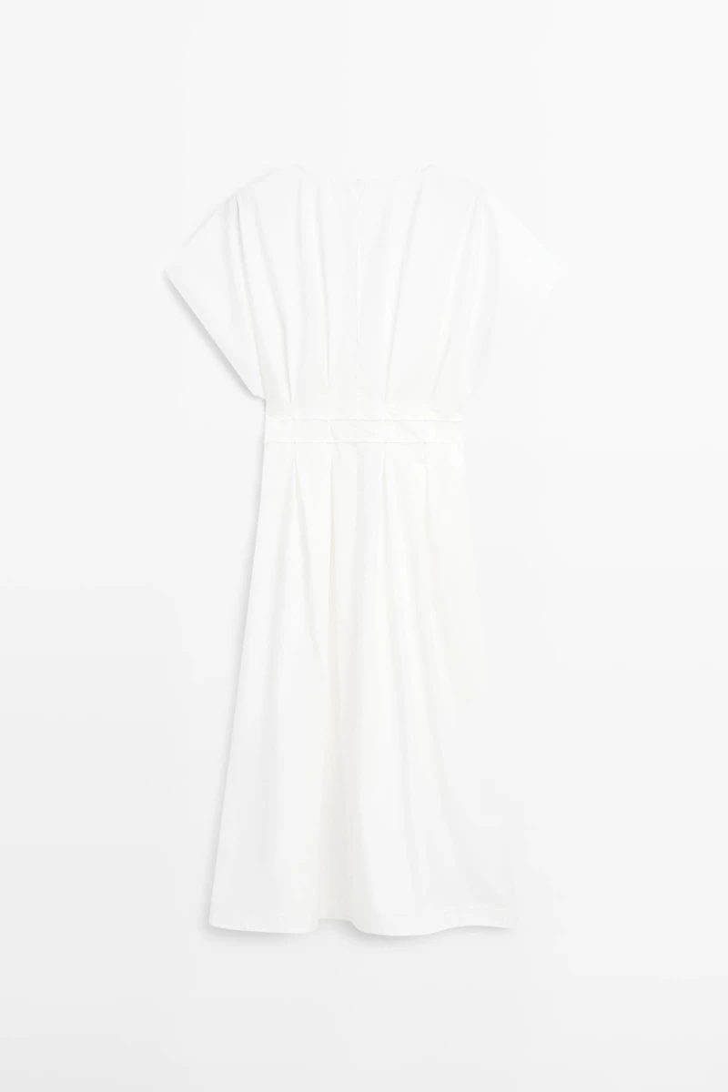 Robe midi ample en popeline