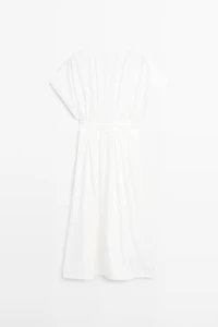 Robe midi ample en popeline
