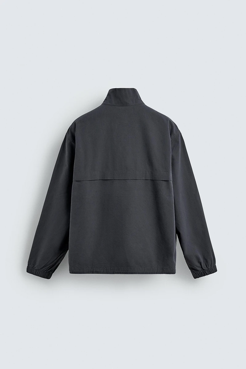 COTTON LYOCELL BLEND QUARTER-ZIP OVERSHIRT