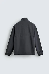 COTTON LYOCELL BLEND QUARTER-ZIP OVERSHIRT